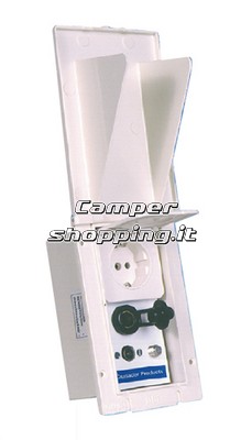 CamperShopping.it Quadro esterno con presa schuko - 12v- e antenna tv  Presa